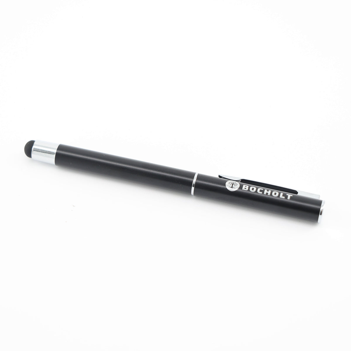 Stift: Rollerball aus Metall in schwarz mit Bocholt-Schriftzug